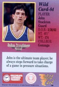 1991-92 Wild Card #84 John Stockton Back