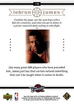 2003 Upper Deck LeBron James Box Set #18 LeBron James Back