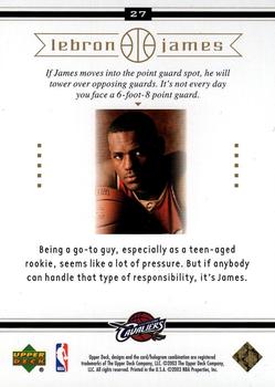 2003 Upper Deck LeBron James Box Set #27 LeBron James Back