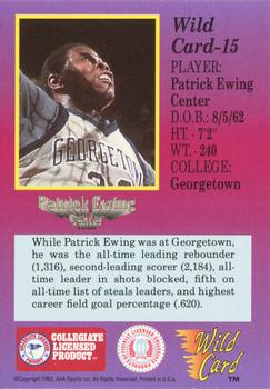 1991-92 Wild Card - 1000 Stripe #15 Patrick Ewing Back