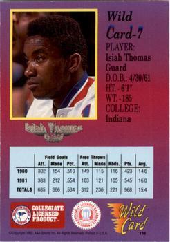 1991-92 Wild Card - 1000 Stripe #7a Isiah Thomas Back