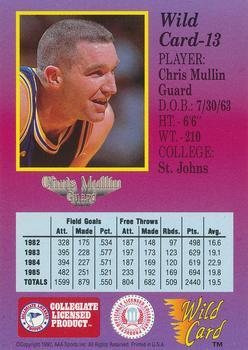 1991-92 Wild Card - 1000 Stripe #13b Chris Mullin Back
