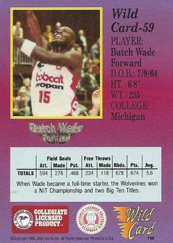 1991-92 Wild Card - 1000 Stripe #59 Butch Wade Back