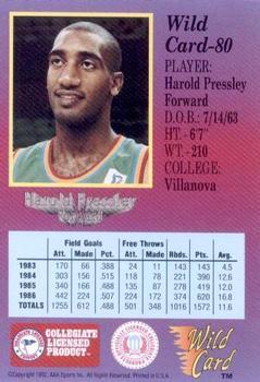 1991-92 Wild Card - 1000 Stripe #80 Harold Pressley Back