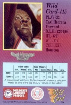 1991-92 Wild Card - 1000 Stripe #115 Carl Herrera Back