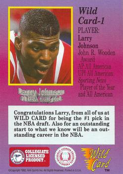 1991-92 Wild Card - 100 Stripe #1 Larry Johnson Back