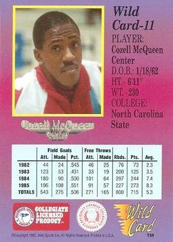 1991-92 Wild Card - 100 Stripe #11 Cozell McQueen Back