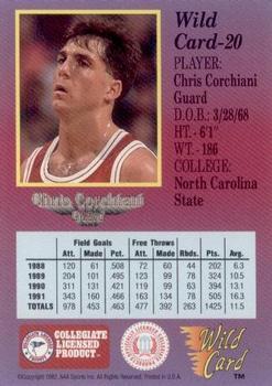 1991-92 Wild Card - 100 Stripe #20 Chris Corchiani Back