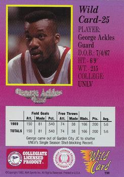 1991-92 Wild Card - 100 Stripe #25 George Ackles Back