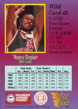 1991-92 Wild Card - 100 Stripe #63 Terry Dozier Back