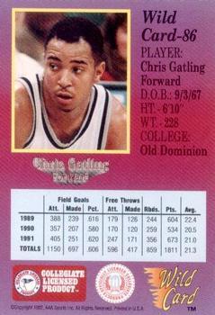1991-92 Wild Card - 100 Stripe #86 Chris Gatling Back