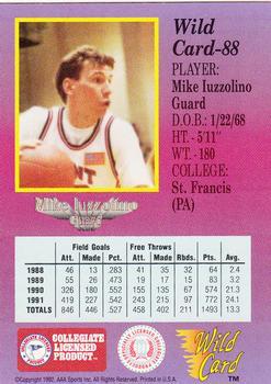 1991-92 Wild Card - 100 Stripe #88 Mike Iuzzolino Back