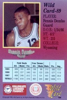 1991-92 Wild Card - 100 Stripe #89 Fennis Dembo Back