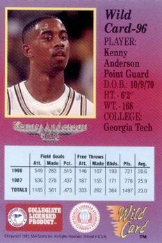 1991-92 Wild Card - 100 Stripe #96a Kenny Anderson Back