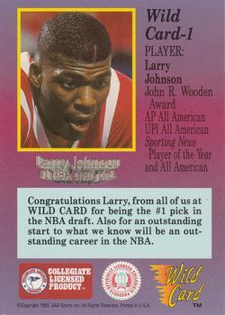 1991-92 Wild Card - 10 Stripe #1 Larry Johnson Back