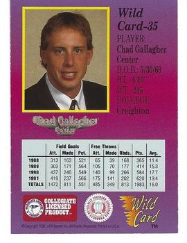 1991-92 Wild Card - 10 Stripe #35 Chad Gallagher Back