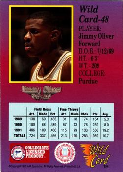1991-92 Wild Card - 10 Stripe #48 Jimmy Oliver Back