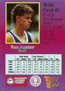 1991-92 Wild Card - 10 Stripe #65 Pace Mannion Back