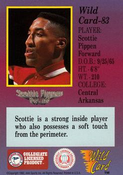 1991-92 Wild Card - 10 Stripe #83 Scottie Pippen Back
