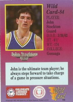 1991-92 Wild Card - 10 Stripe #84 John Stockton Back