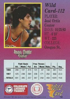 1991-92 Wild Card - 10 Stripe #112 Jose Ortiz Back