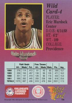 1991-92 Wild Card - 20 Stripe #4 Eric Murdock Back