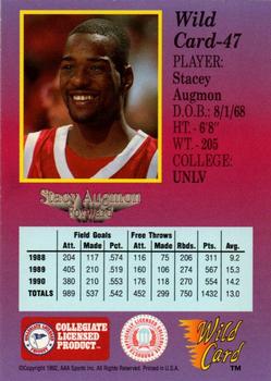 1991-92 Wild Card - 20 Stripe #47b Stacey Augmon Back
