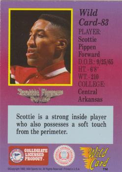1991-92 Wild Card - 20 Stripe #83 Scottie Pippen Back