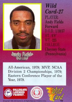1991-92 Wild Card - 50 Stripe #27 Andy Fields Back