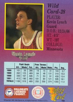 1991-92 Wild Card - 50 Stripe #28 Kevin Lynch Back