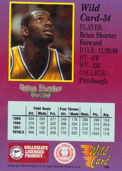 1991-92 Wild Card - 50 Stripe #34 Brian Shorter Back