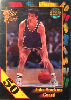 1991-92 Wild Card - 50 Stripe #84 John Stockton Front
