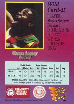 1991-92 Wild Card - 5 Stripe #55 Moses Scurry Back