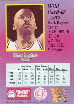 1991-92 Wild Card - 5 Stripe #68 Mark Hughes Back