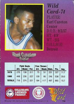1991-92 Wild Card - 5 Stripe #74 Earl Cureton Back