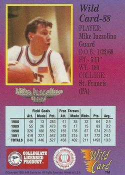 1991-92 Wild Card - 5 Stripe #88 Mike Iuzzolino Back