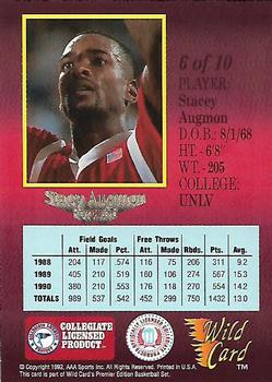 1991-92 Wild Card - Red Hot Rookies #6 Stacey Augmon Back