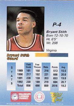 1991-92 Wild Card - 1992-93 Wild Card Prototypes #P-4 Bryant Stith Back