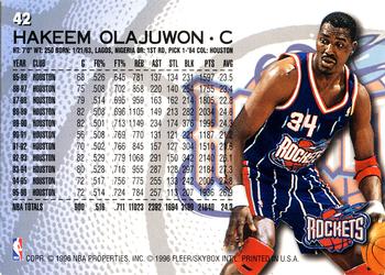 1996-97 Fleer European #42 Hakeem Olajuwon Back