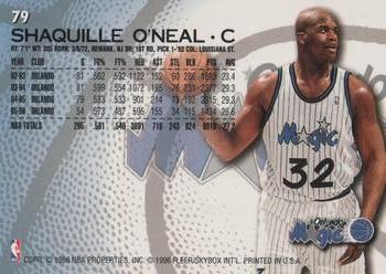 1996-97 Fleer European #79 Shaquille O'Neal Back