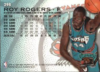 1996-97 Fleer European #294 Roy Rogers Back