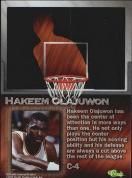 1995 Pacific Prisms - Centers of Attention #C-4 Hakeem Olajuwon Back