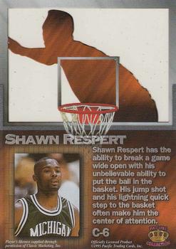 1995 Pacific Prisms - Centers of Attention #C-6 Shawn Respert Back