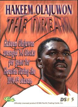 1995 Pacific Prisms - Olajuwon #DS5 Hakeem Olajuwon Back