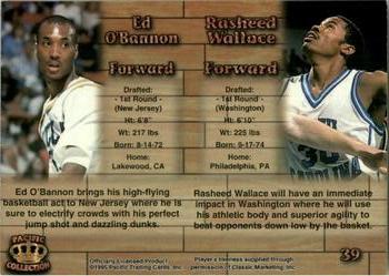 1995 Pacific Prisms - Presidential Gold #39 Ed O'Bannon / Rasheed Wallace Back