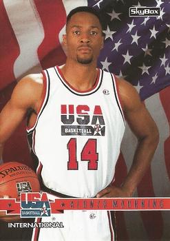 1994 SkyBox USA #1 Alonzo Mourning Front