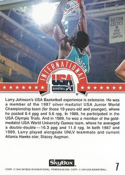 1994 SkyBox USA #7 Larry Johnson Back