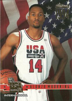 1994 SkyBox USA - Gold #1 Alonzo Mourning Front