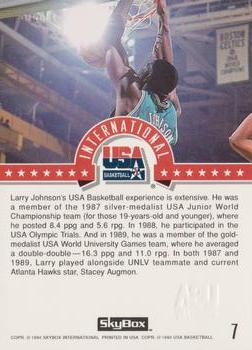 1994 SkyBox USA - Gold #7 Larry Johnson Back