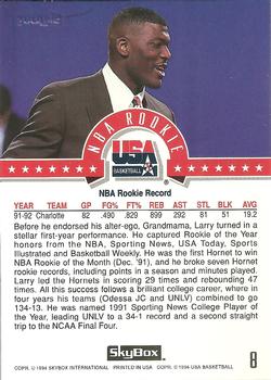 1994 SkyBox USA - Gold #8 Larry Johnson Back